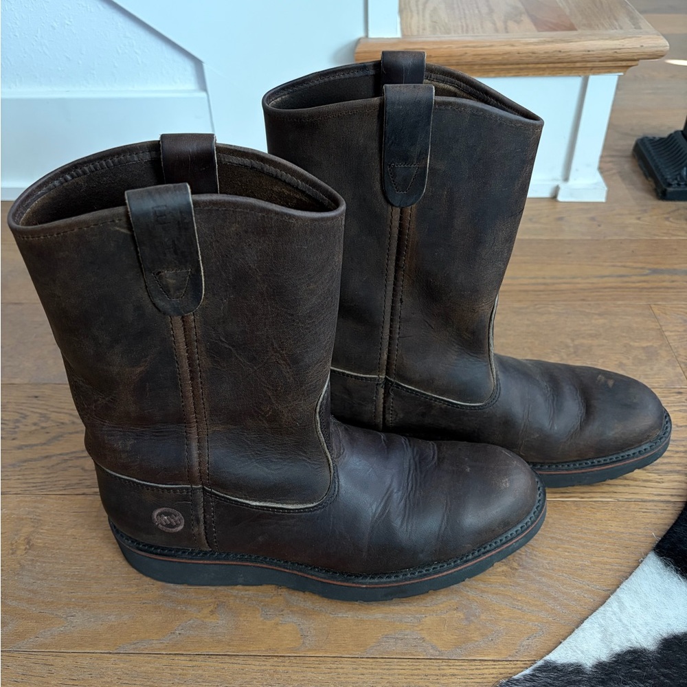 Double H Dark Brown Leather Boots
